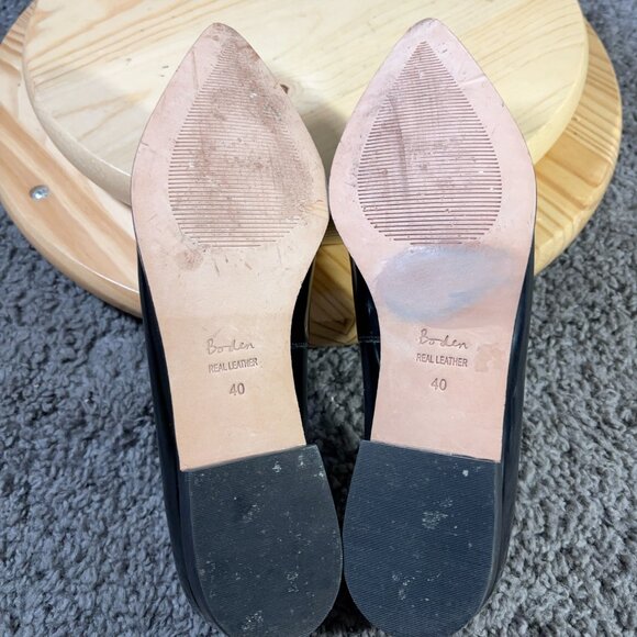 Boden Shoes Patent Leather Loafer Womens Size 8.5 Real Animal Hair Leopard Print - Picture 7 of 7